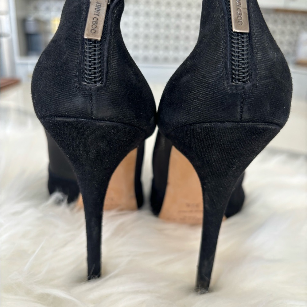 Jimmy Choo Open-Toe Mesh Heels